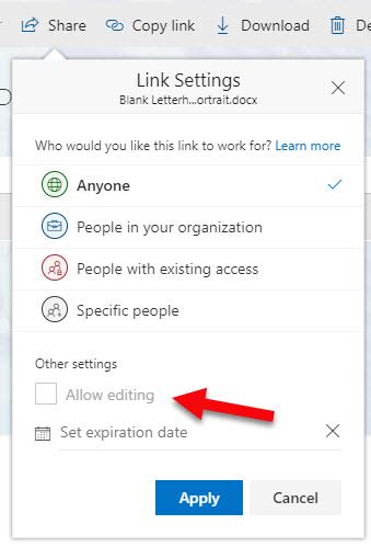 Sharing "Allow Editing" grayed out - SharePoint Stack Exchange