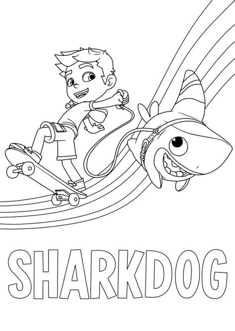 Shark Dog Coloring Pages