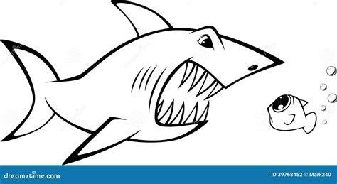 Shark Eating Fish Drawing