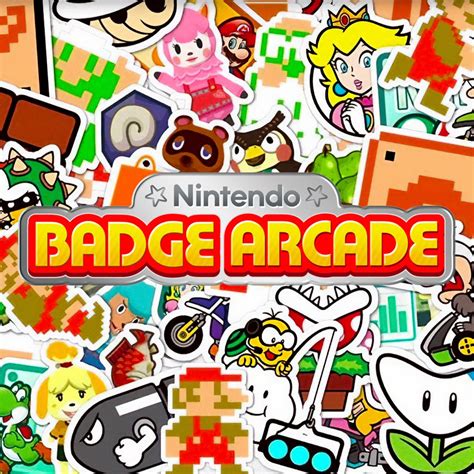 Sharkive badge arcade nintendo.  Walking Super Mario Coin Fire Flower Block Broken Block K...