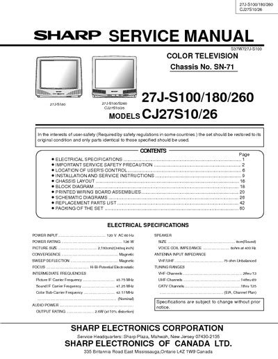 Sharp 27k s100 180 300 400 tv service manual download. - Linear systems d k cheng solution manual.