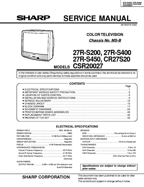 Sharp 27r s200 27r s400 tv service manual download. - Royal ranger manual del lider 433295.