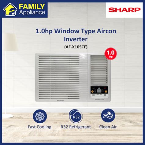 Sharp AF-X10SCF 1.0hp Window Type Aircon (Inverter ... - Lazada