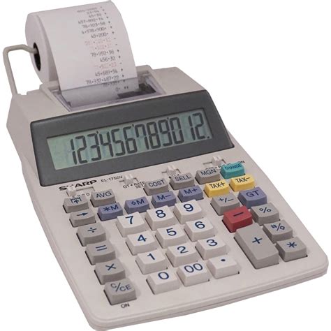 Sharp EL1750V 12 Digit Printing Calculator Printing Calculators