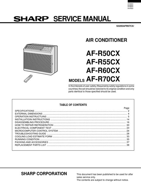 Sharp Fpn 60cx Manual