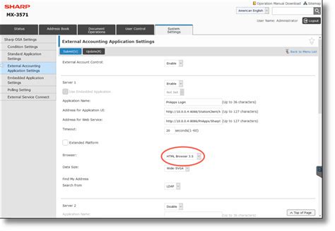 Sharp OSA Settings