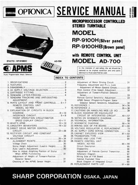 Sharp Optonica RP-9100 PDF