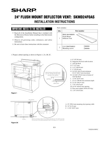 Sharp Smd2470asy Microwave Drawer Installation Guide
