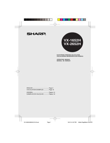 Sharp VX-2652H Specifications Manualzz