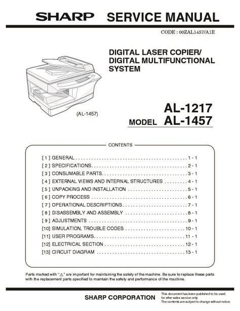 Sharp al 1217 al 1457 manuale di riparazione servizio copiatrice laser digitale. - Handbook of teaching for physical therapists.