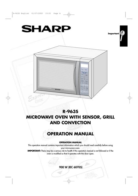 Sharp carousel sensor microwave convection manual. - Owners manual for craftsman riding lawn mower.