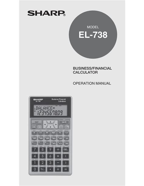 Sharp el 738 business financial calculator manual. - Stiga park compact 4wd service manual.