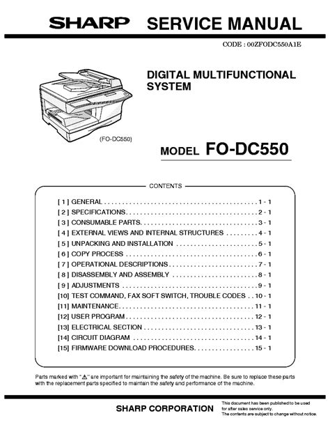 Sharp fo dc550 fax multifunction service manual. - Beitraege zur oesterreich: erziehungs- und schulgeschichte.