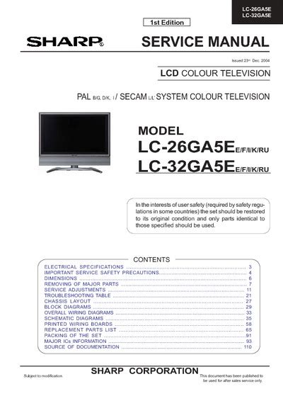 Sharp lc 26ga5e lc 32ga5e tv service manual download. - A járatos ember és más elbeszélések..