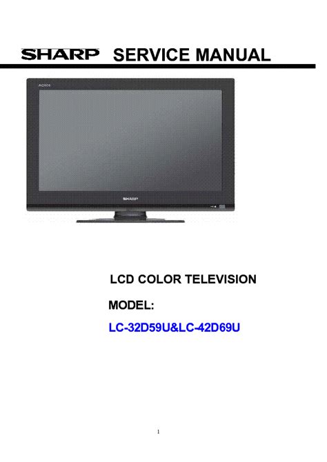 Sharp lc 32d59u lc 42d69u lcd tv service manual. - Quartetto per la fine dei tempi imslp.