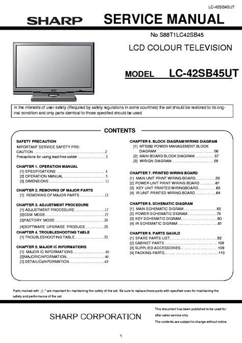 Sharp lc 42sb45ut service manual repair guide. - The insiders guide to nashville second edition.