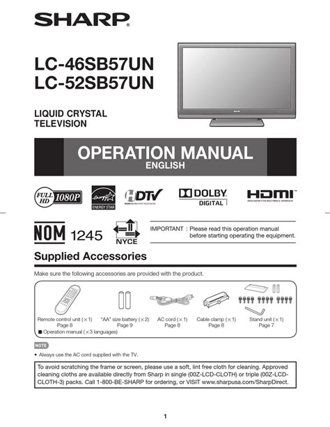 Sharp lc 46sb57u lc 52sb57u lcd tv service manual. - Automatic to manual transmission swap mustang.