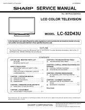 Sharp lc 52d43u lcd tv service manual. - Nikon n8008s af original instruction manual.