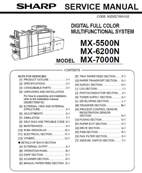 Sharp mx 5500n mx 6200n mx 7000n service manual. - Dominik diamond s guide to video games and how to.