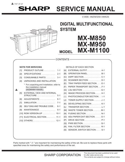 Sharp mx m850 mx m950 mx m1100 service manual. - Engineering economy william g sullivan solution manual.