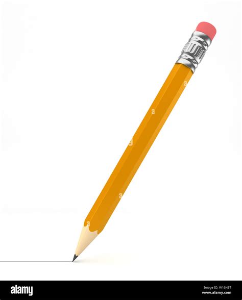 Sharp pencil drawing a line 3D render Stock Photo Alamy