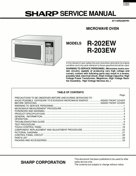Sharp r 203hw microwave oven service manual. - Libro blanco de la minería de la comunidad de madrid.