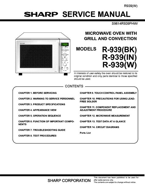 Sharp r 405bk microwave oven service manual. - Evangelisation catechese cathechistes. une nouvelle etape pour l'eglise du troisieme millénaire.