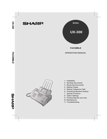 Sharp ux 300 fax machine user manual. - Stihl ms 160 manual and parts list.