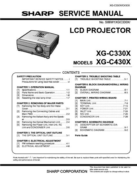 Sharp xg c330x c430x service manual repair guide. - Manual de usuario de renault trafic 2015.