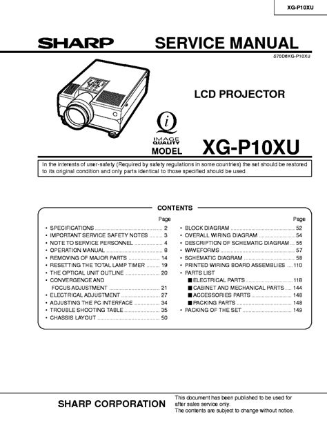Sharp xg p10xu service manual repair guide. - Man kann nicht eine halbe jüdin sein.