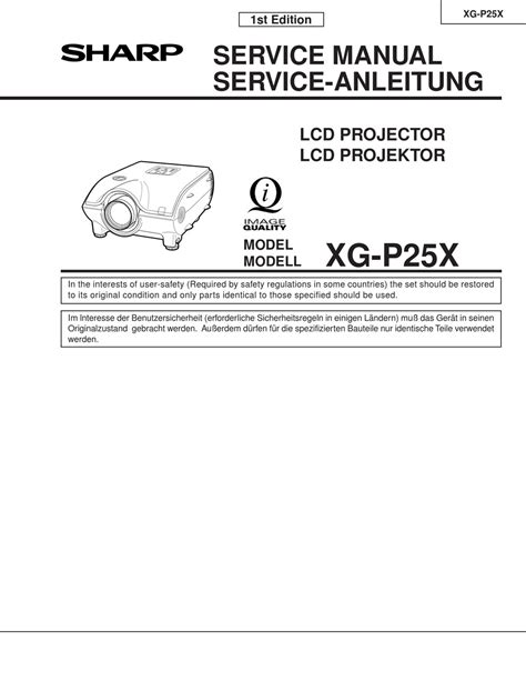 Sharp xg p25x service manual repair guide. - Antología comentada de la generación del 27.