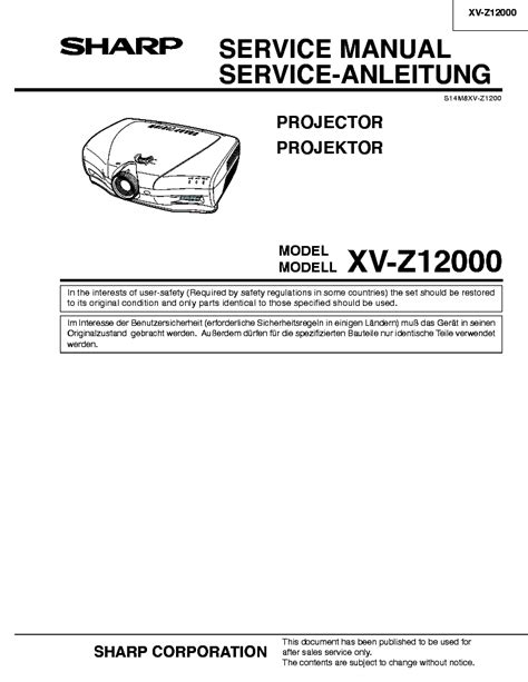 Sharp xv z12000 ii service handbuch. - Misc tractors zetor 52115245 workshop manual service manual.