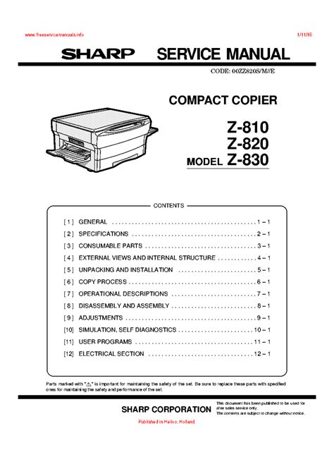 Sharp z 810 z 820 z 830 compact copier parts guide. - John deere gator 825i technical manual.