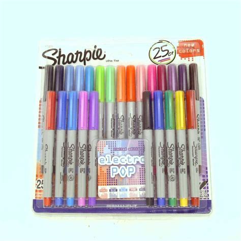 Sharpie 25pk Permanent Markers Fine Tip Multicolored : Target