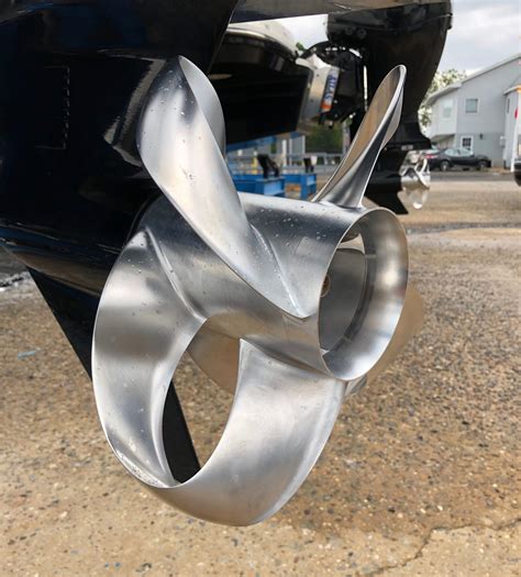 Sharrow propeller. In general terms stainless props translate damage further up the shaft with bent shafts, fractured or broken components, spun couplers and broken shafts. Normally aluminum being so soft localizes damage to the prop … 