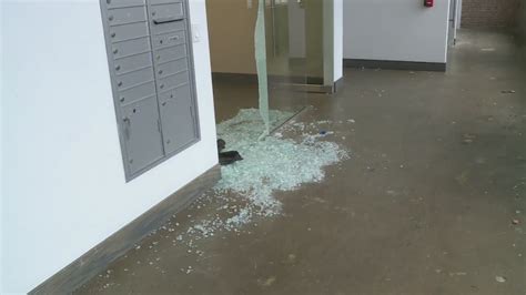 Shattered glass, blood inside office building where 10 teens were shot