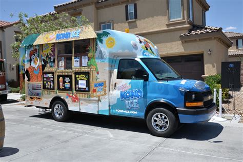 Shaved ice truck. Kona Ice is the shaved ice truck that brings a one-of-a-kind, tropical experience to you. Guests can flavor their own Kona Ice on our signature Flavorwave, dance to our island tunes, and enjoy a nutritious and delicious treat.… 