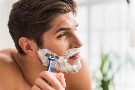 Shaving face. Shave in steady strokes. Our top women face shaving tip is to lightly press down on your razor blade at a 45-degree angle. Shave slowly in short, steady strokes in the direction of the hair growth to prevent skin irritation. 
