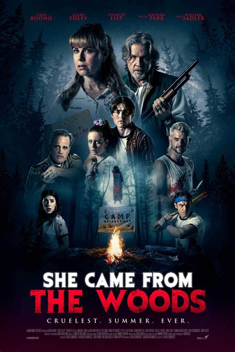 She came from the woods. Feb 2, 2023 · A group of counselors at an overnight camp unleash a decades-old evil on the last night of summer 1987, using an old legend about a spirit known as Nurse Agatha. The film is a homage to the slasher genre of the 1980s, with a tone of horror and comedy, and a cast of familiar faces from TV and film. Watch the trailer and find out more about the release date, plot, and cast of She Came From the Woods. 