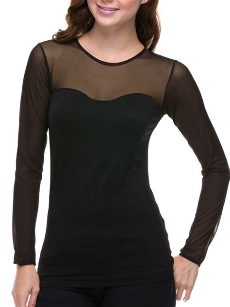 Sheer Mesh Tops Women - Walmart