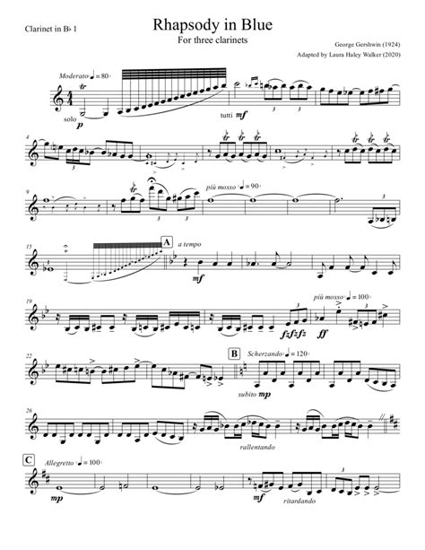 Sheet Music : Blue Clarinet