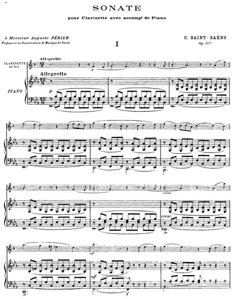 Sheet Music : Camille Saint-Saëns: Clarinet Sonata In E-Flat Op…