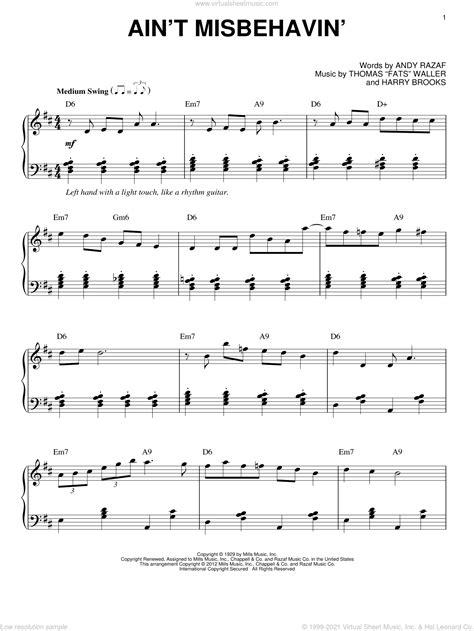 Sheet Music : Waller Fats Ain