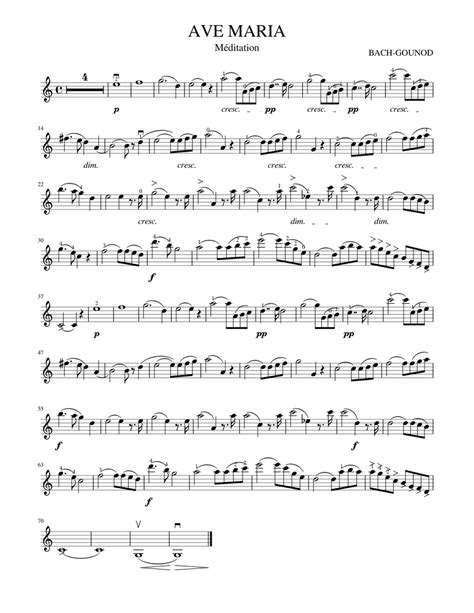 Sheet Music AVE MARIA (BachGounod) [song, violin & piano] Glenn