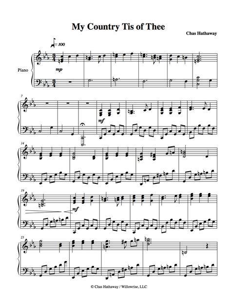 My Country Tis Of Thee Piano Sheet Music. You can print the sheet music from our website for $1.99 per print. We will keep track of all your purchases, so you can come back months or even years later, and we will still have your library available for you. Interactive Piano Sheet Music .... 