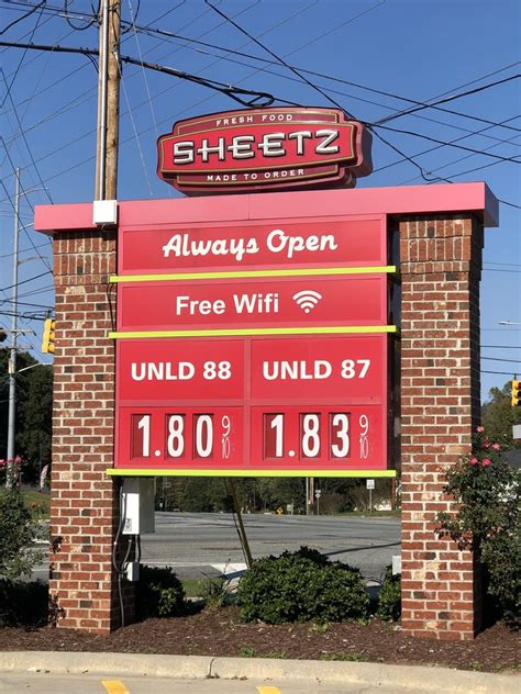Sheetz in Greensboro, NC. Carries Regular, Midgrade, Premium, Diesel, E85, UNL88. Has Propane, C-Store, Pay At Pump, Restaurant, Restrooms, Air Pump, ATM, Loyalty ... . 