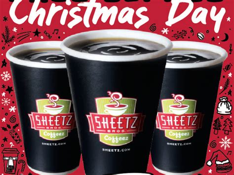 Sheetz open on christmas day. 2. Sheetz: Stores are open with regular hours (24/7). 3. 7-Eleven: Most stores are open 24/7 (including on Christmas), but some locations’ hours can vary. With Christmas right around the corner ... 
