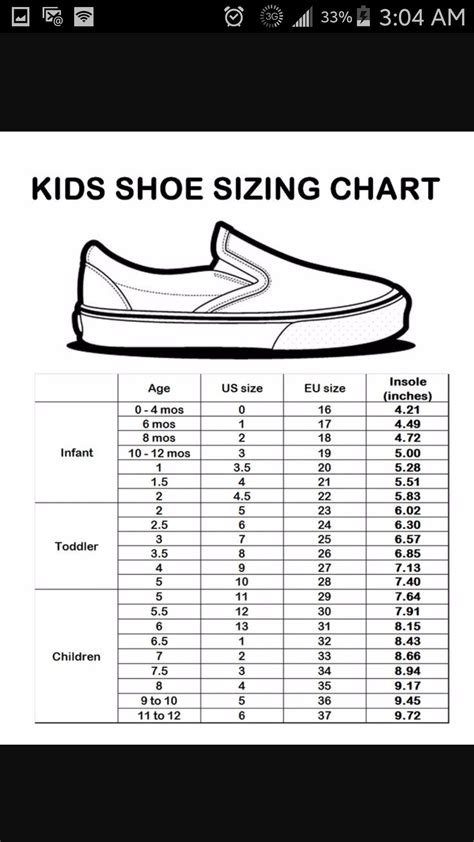 Shein Kid Shoe Size Chart, Big Kids' Shoe Size Conversion Chart