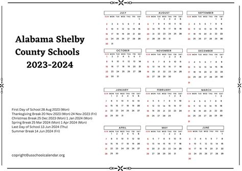 Shelby County Schools Alabama Calendar