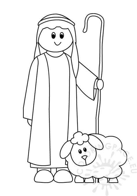 Shepherd And Sheep Coloring Page Coloring Pages